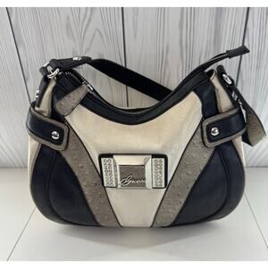 VTG Guess Handbag Y2K Chunky Studded Metal Buckle 
Leather Brown  2000s